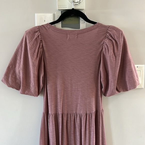 Nation Geri V-Neck Peasant Puff Sleeve Dress- Santa Fe - Picture 10 of 15